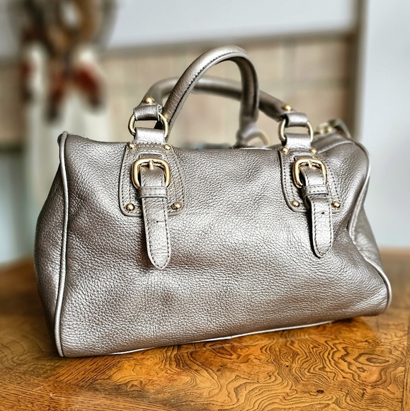 STEVEN by Steve Madden metallic taupe leather purse. - Picture 6 of 15